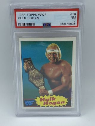 1985 Topps Wwf Wrestling 16 Hulk Hogan Rookie Rc Psa 7 Nm Wwe - Rare Invest