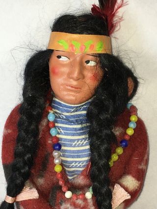 11” Vintage Antique Skookums Indian Native American Squaw /baby Beads