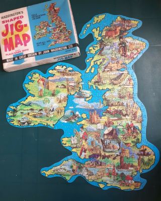 Vintage Waddingtons Jig Map British Isles.  Complete In No 560