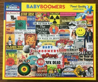 White Mountain Baby Boomers 1000 Piece Jigsaw Puzzle 1460 Complete