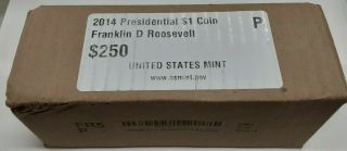 2014 - P Franklin D.  Roosevelt Presidential Dollar Box Of 250 Bu 1$ Coins