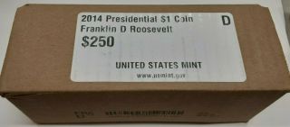2014 - D Franklin D.  Roosevelt Presidential Dollar Box Of 250 Bu 1$ Coins
