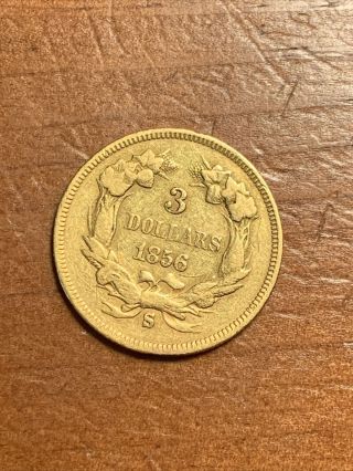 1856 - S Three Dollar Gold Coin $3 - - 2