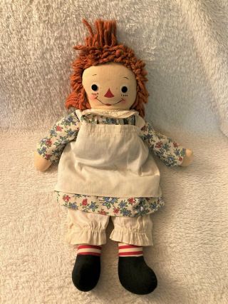 Vintage Georgene Gruelle Raggedy Ann Doll W/ Tag Beaufiful Outfit & Face - 1947