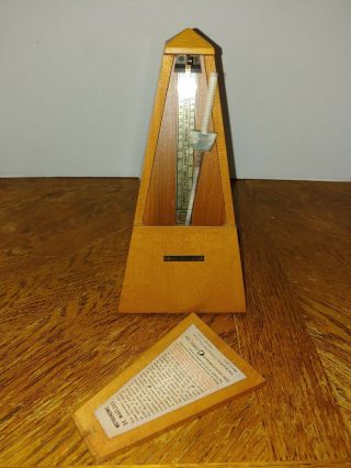 Vintage Seth Thomas Metronome De Maelzel 10 Model E873 - 007 Wood Brass