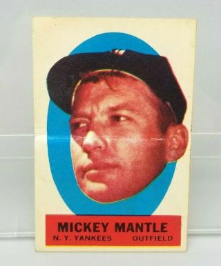 1963 Topps Peel - Offs Mickey Mantle York Yankees Hof Insert