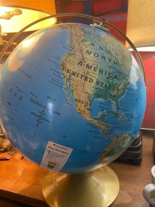 Extra Large Vintage World Globe 16 "