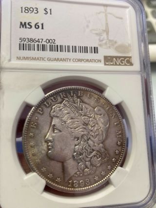 1893 P Morgan Silver Dollar Ngc Ms61 Key Date