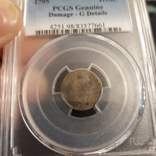 1795 - P Flowing Hair Half Dime Pcgs Damage - G Details Great Coin