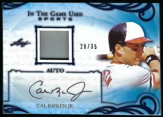 Cal Ripken Jr.  2019 Leaf In The Game Autograph Game Jersey Auto Orioles