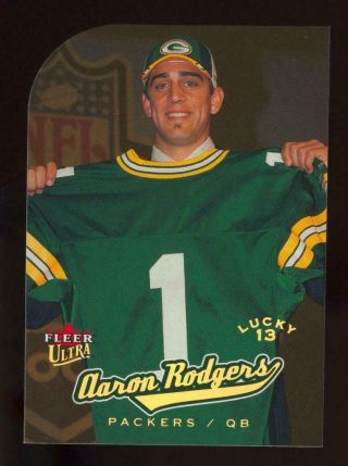 2005 Fleer Ultra Gold Medallion Lucky 13 Die Cut 202 Aaron Rodgers Rc Rookie