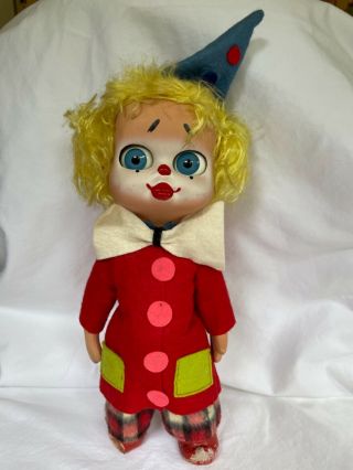 Vintage Rare Dedo Big Eye Doll Italy Brev Movable Eyes Clown
