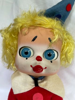 Vintage Rare Dedo Big Eye Doll Italy Brev Movable Eyes Clown 3