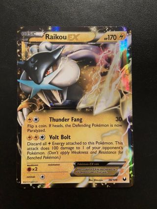Raikou Ex 38/108 Holo Rare Pokemon Card Black & White Dark Explorers 2012