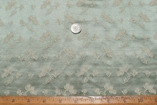 Antique French 19thc Floral Patterned Silk Brocade Fabric C1890 13 " X25 " Dolls