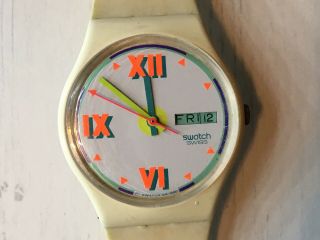 Extremely Rare Vintage Retro Swatch Swiss Wristwatch Shore Leave