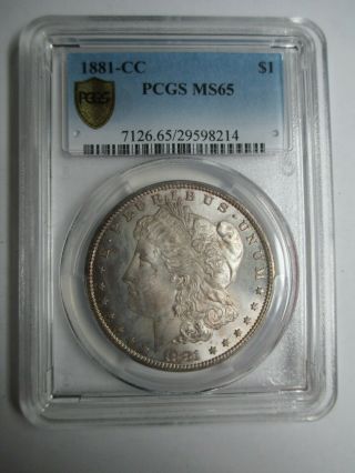 1881 - Cc Morgan Silver Dollar Pcgs Graded Ms 65 Certified - Carson City Coin