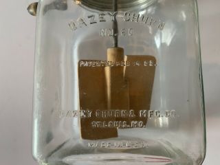 Antique Dazey Butter Churn No 60 Glass Jar Wood Paddle Feb 14 1922 St Louis