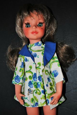 Vintage Furga Alta Moda 17 " Doll Simona 1960s Italy Italian Vinyl Great Hair