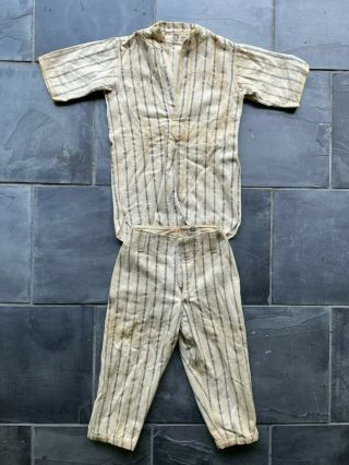 Antique Vintage A.  G.  Spalding & Bros.  Wool Baseball Uniform Pinstripe Jersey Wow