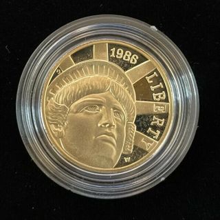 1986 Proof Statue Of Liberty Commemorative Coin 22k Gold 1/4 Oz From Us