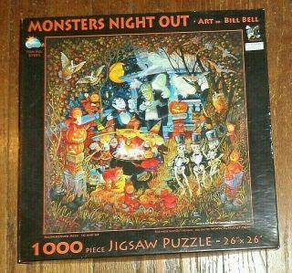 Suns Out 1000,  Piece Jigsaw Puzzle Monsters Night Out By Bill Bell
