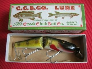 Vintage CREEK CHUB JOINTED PIKIE 2601 Perch Fishing Lure - 2