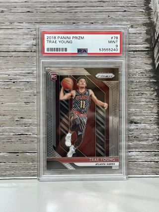 2018 - 19 Prizm Trae Young Base Rookie Card Psa 9