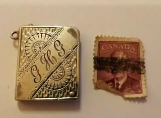 Tiny Chester 1903 E J Trevitt& Sons Sterling Silver Book Styled Stamp Case 11.  6g