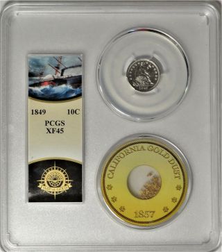 S S Central America 1849 10c Pcgs Xf 45 Liberty Seated Dime Shipwreck Coin