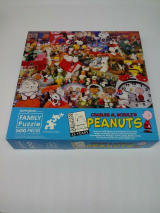 Complete Springbok 1995 Peanuts Snoopy Charlie Brown Family 500 Pc Jigsaw Puzzle