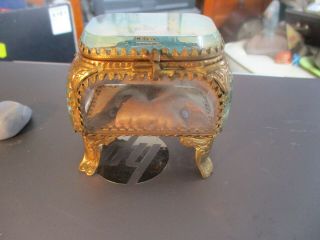 Antique French Bevelled Glass Gilt Pocket Watch Holder/ Display Case