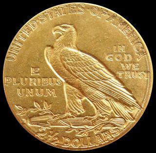 1914 D GOLD UNITED STATES $2.  5 DOLLAR INDIAN HEAD QUARTER EAGLE COIN AU, 2