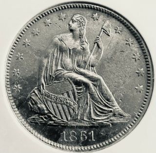 1861 - O Seated Liberty Half Dollar 50c Louisiana - Ss Republic Shipwreck (b) Au