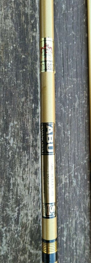A SCARCE VINTAGE ABU SUECIA 351 7FT SPINNING ROD CAST 2 - 15 G TROUT PERCH 3