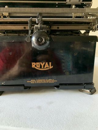 Antique 1924 Royal Typewriter Model 10 Beveled Glass sided vintage black 2