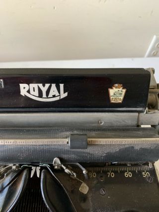 Antique 1924 Royal Typewriter Model 10 Beveled Glass sided vintage black 3