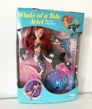 Little Mermaid Whale Of A Tale Tyco Doll Ariel & Spot Vintage Rare Disney