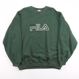 Vintage Fila Big Logo Green 90s Crew Neck Sweatshirt Mens 2xl
