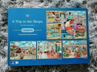 A Trip To The Shops 4 X 500 Piece Jigsaw Puzzles In 1 Box By Gibsons