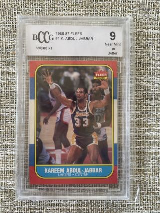 1986 - 87 Fleer Kareem Abdul - Jabbar 1 Near 9 Or Better