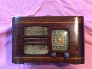 Small Detrola Wooden Vintage Antique Deco Table Top Tube Radio