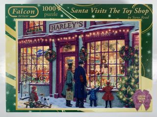 Falcon De Luxe 1000 Piece Jigsaw Puzzle - Santa Visits The Toy Shop