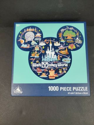 Walt Disney World Mickey Mouse Icon Map Puzzle 1000 Piece Size 25x20.  5 Missing 1