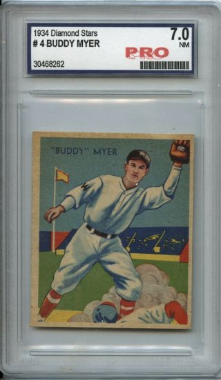 Buddy Myer 1934 - 36 Diamond Stars 4 - Pro 7.  0