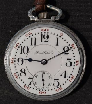 Antique Illinois Pocket Watch 18S Grade 64 w/Double Sunk Dial RR Grade c.  1903 2