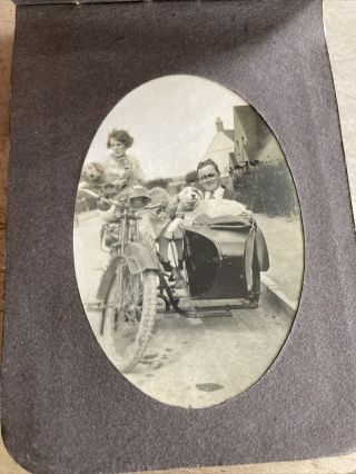 Vintage 1930s Snapshot Photo Album People,  Motorcycle,  Dog,  Children - 16 Images