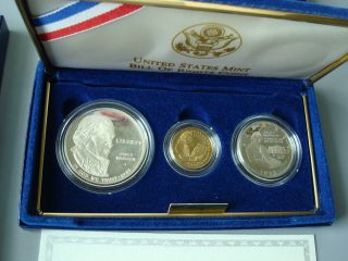 1993 Bill Of Rights Commemorative 3 - Coin Set,  Proof From