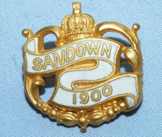 Antique 1900 Sandown Park Horse Racing Club Members Race Badge Victorian No 1015