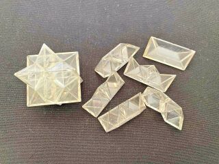 Vintage Pair Interlocking Clear Plastic 6 Piece 12 Pointed Star Puzzle